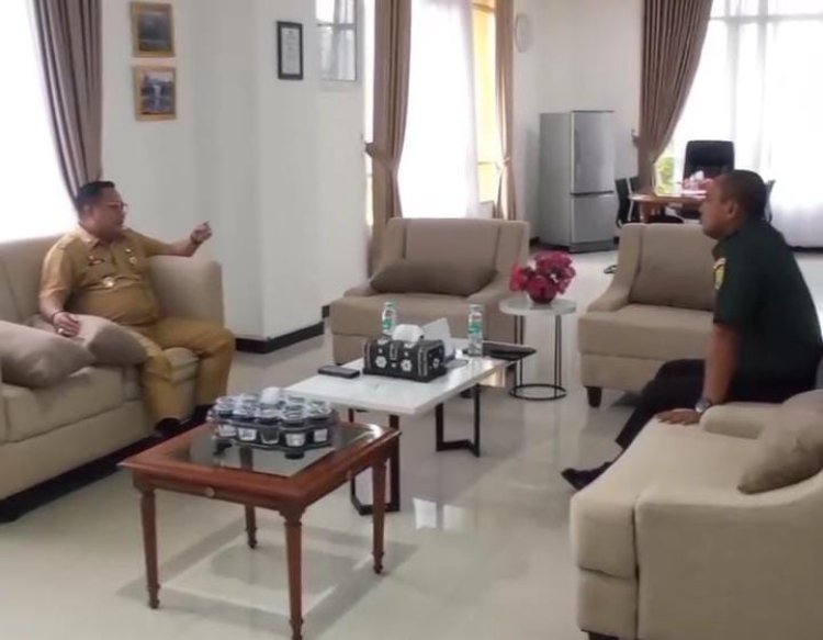 Sekda Trisko Sambut Kunjungan Perdana Dandim Kodim 0406/LLG Baru