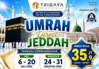 Tridaya Umroh & Haji Service Buka Paket Umrah Direct Jeddah, Harga Mulai Rp35,9 Juta