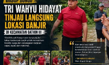 Wabup Tri Wahyu Hidayat Turun Langsung ke Lokasi Banjir Bathin III, Pastikan Penanganan Warga Terdampak Berjalan Maksimal