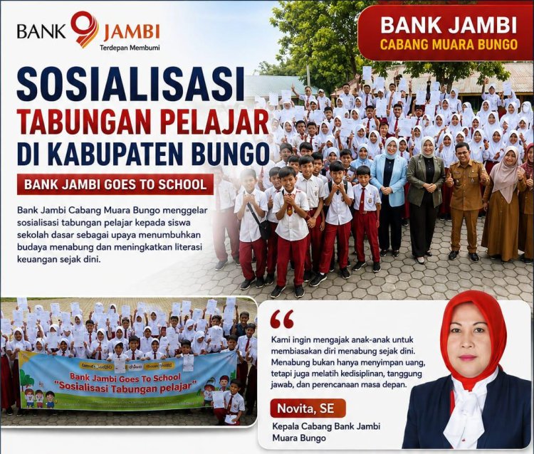 Bank Jambi Goes To School! Sosialisasikan Tabungan Pelajar kepada Siswa Sekolah Dasar Bungo