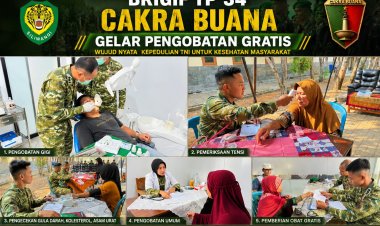 Brigif TP 34 Cakra Buana Gelar Bakti Kesehatan, Ratusan Warga Indramayu Nikmati Layanan Pengobatan Gratis