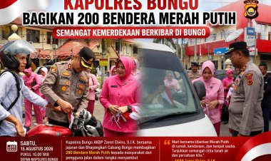 Merah Putih Berkibar di Bungo! Kapolres Bagikan 200 Bendera, Ajak Warga Kobarkan Nasionalisme