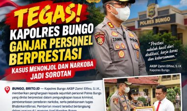 Tegas! Kapolres Bungo Ganjar Personel Berprestasi, Kasus Menonjol dan Narkoba Jadi Sorotan