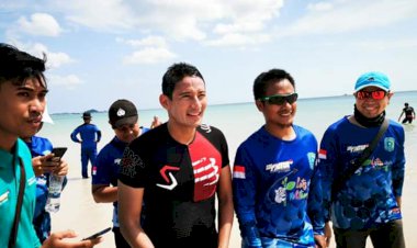 Jadi Peserta Belitung Triathlon 2019, Sandiaga Uno Tetap Menarik Perhatian