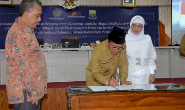 Pemprov Jambi & Dirjen Pajak Teken MoU, Fachrori: Penandatangan Kesepakatan Upaya Tingkatkan Penerimaan Pajak