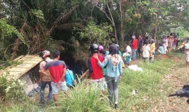 BREAKING NEWS!!! Dump Truk Berisi Aqua Terguling dalam Jurang di Jalinsum