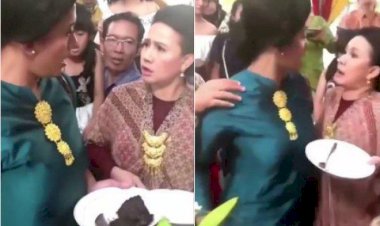 Viral Emak-emak Berantem Rebutan Rendang, Sambil Adu Dada!