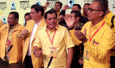Contohkan Dekopin, Nurdin Halid Isyaratkan Airlangga Terpilih Aklamasi di Munas Golkar