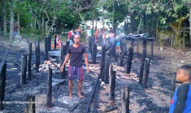 Pulang Pangkas Rambut, Petani di Kumpeh Muarojambi Ini Dapati Rumahnya Hanya Tinggal Tiang