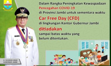 Imbas Corona, CFD di Kantor Gubernur Jambi Dihentikan