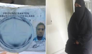 Siapakah Dia ? Seorang wanita yang diamankan polisi usai ledakan di Pasuruan