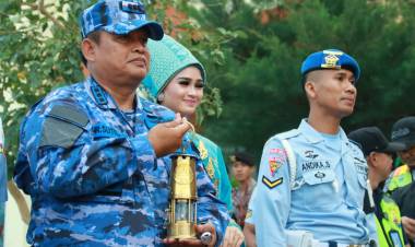 Tiba di Jambi Api Obor Asian Games Seberangi Sungai Terpanjang di Sumatera