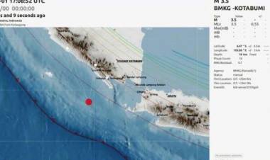 BMKG: Gempa 3,5 SR di Barat Daya Tanggamus Lampung