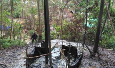 Taman Hutan Rakyat Pun Dirambah Penambangan Minyak Illegal di Batanghari