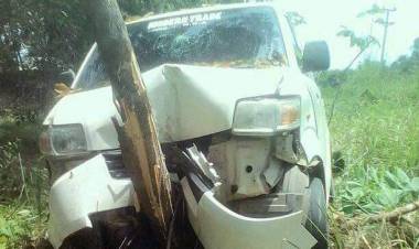 Aduh! Mobil Sales Rokok Tabrak Batang Karet Warga Tembesi Hingga Hancur