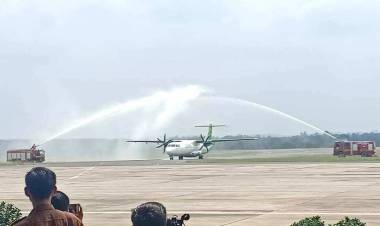 Maskapai Citilink Perdana Landing di Bandara Muara Bungo