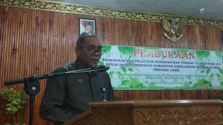 Bupati Sarolangun Buka Diklatpim IV Angkatan XIII