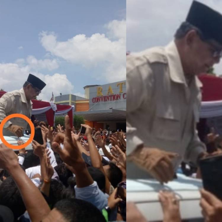 Pakai Sarung Tangan, Prabowo Salami dan Sapa Ribuan Masyarakat Jambi
