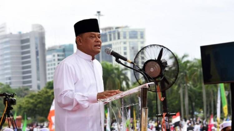 Hadiri Pidato Prabowo di Surabaya, Gatot: Saya hadir Demi Merah Putih, Demi Negara dan Bangsa