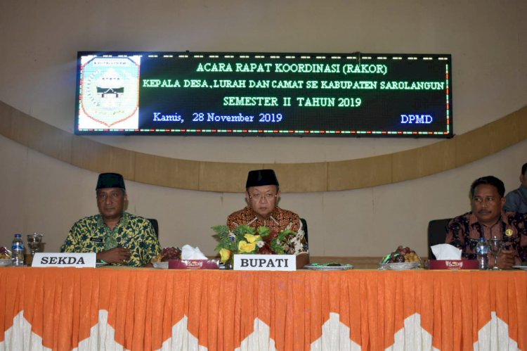 Bupati Hadiri Rakor Camat, Lurah dan Kades se-Kabupaten Sarolangun Semester II Tahun 2019