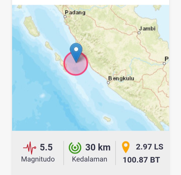 BREAKING NEWS! Gempa 5.5 Magnitudo Guncang Muko-muko Bengkulu