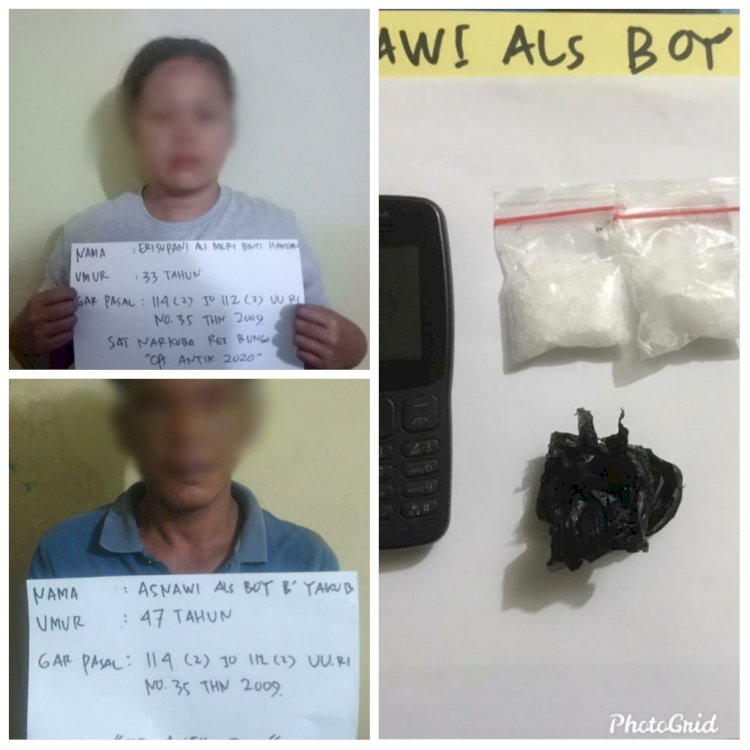 Begini Aksi Polisi Bungo Jambi Ringkus Pria-Wanita Diduga Pengedar Narkoba di Sungai Mancur